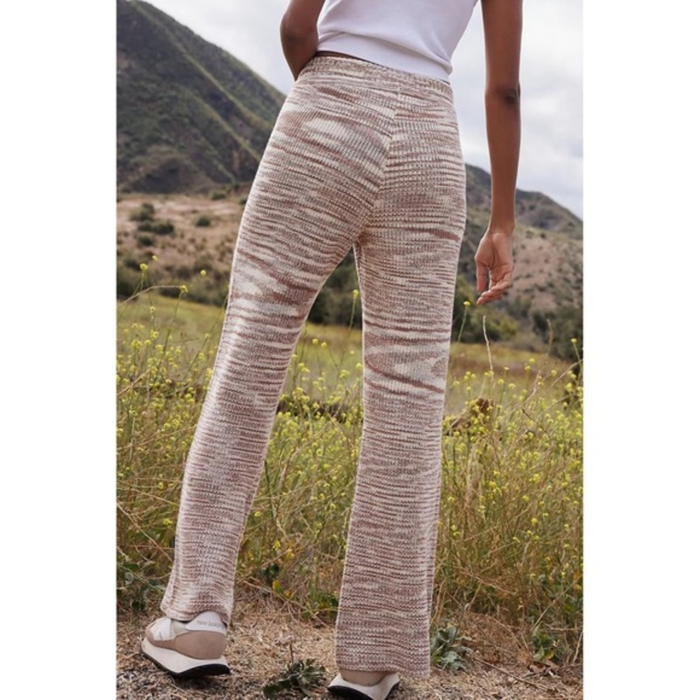 NWT Spiritual Gangster Jordana Wide Leg Space Dye Knit Pants Tan White Sz Medium - Picture 3 of 10